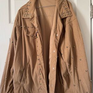 Studded Tan Corduroy Jacket